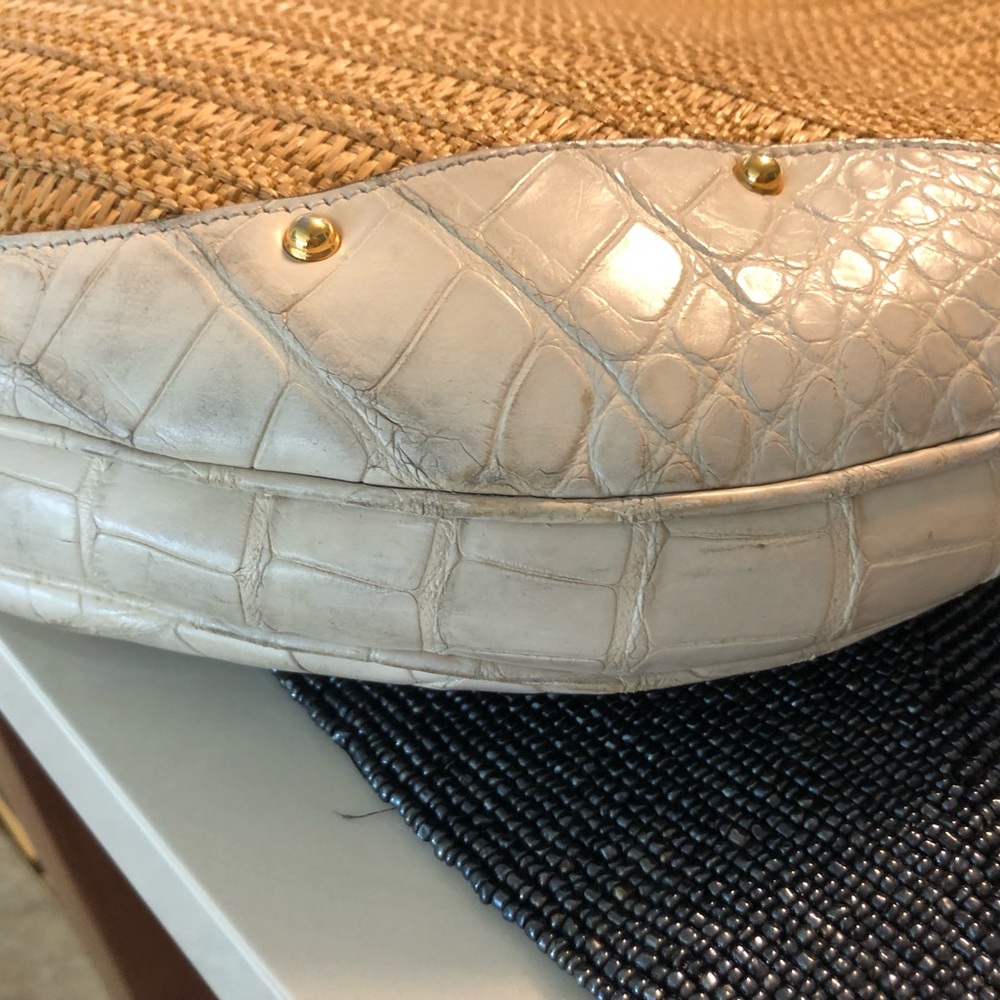 Gucci raffia straw and leather large bag - Picture 7 of 9